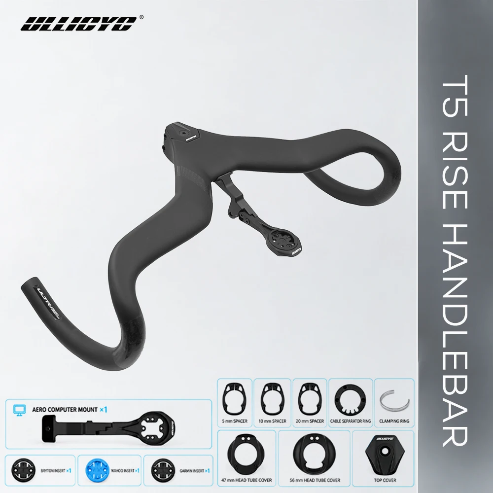 ULLICYC ULLICYC T5 ULTRA Full Carbon Fiber Rise Integrated Handlebar Internal Routing Road Bike Cockpit,Rise 40mm Carbon Race Drop Bar - Aliexpress Deal
