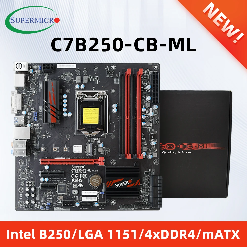 C7B250-CB-ML SUPERMICRO B250 C7B250-CB-ML Motherboard LGA 115 support i3-6300 7100 7400 6700 7700 7400 6500 CPU DDR4 64GB