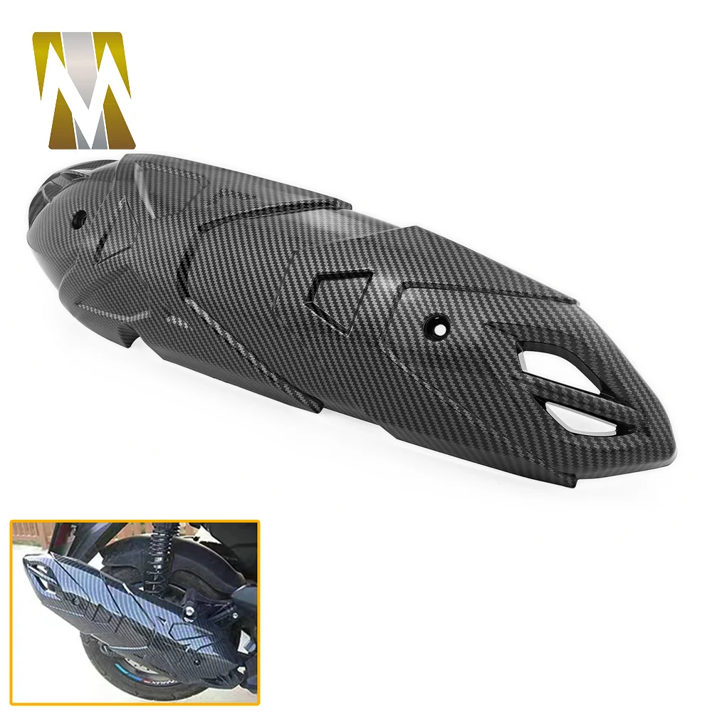 NMAX155 Exhaust Pipe Cover For Yamaha NMAX 125 155 2020 2021 2022 2023 Motorcycle Carbon Fiber Exhaust Pipe Heat Shield Cover
