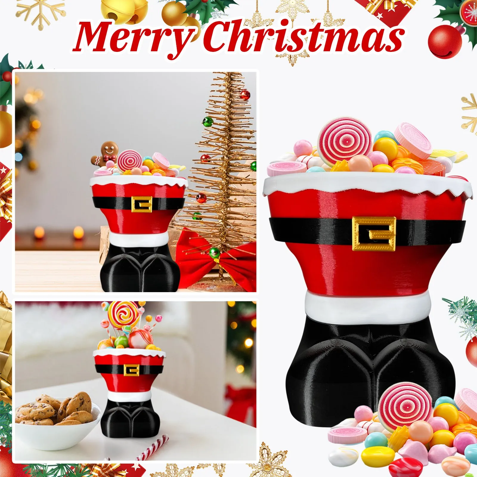 Foot Bowl Holiday And Seasonal Christmas Decoration Suitable For Desktop Ornaments Or Gifts