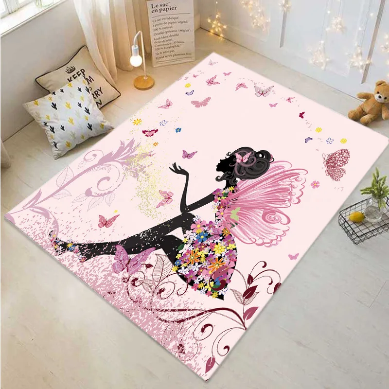 Pink Carpet for Children Boys Girls Cartoon Game Square Carpets Kindergarten Early Education Baby Crawling Mat Home Decor Carpet