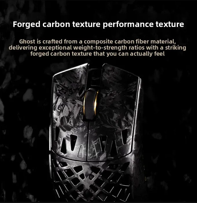 

NEW ATK GHOST Composite Carbon Fibre Dual8K Mouse Wireless Bluetooth Hollow-out Gaming Mouse Paw3950 48g Lightweight 0.163ms PC