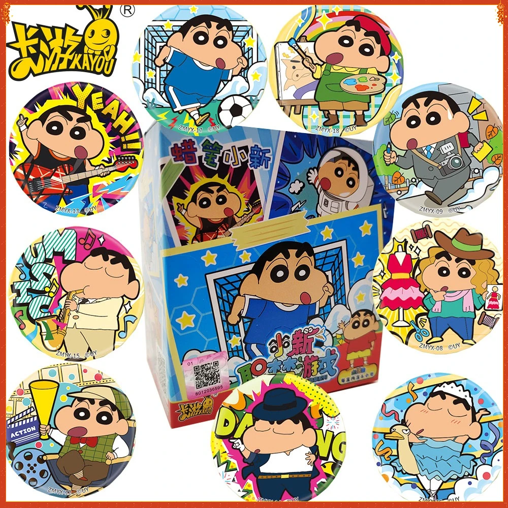 

KAYOU Original Crayon Shin-chan Anime Characters Cartoon Badge Round Brooches for Bag Decoration Pendant Toys Best Gift for kids