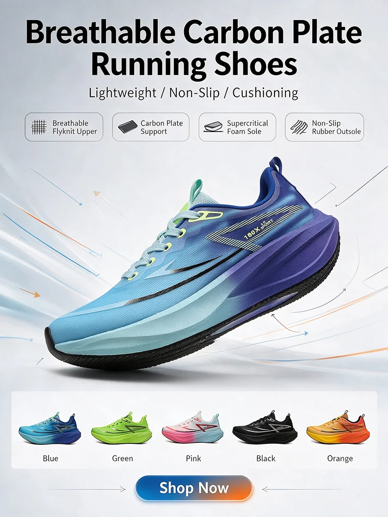 Damen-Laufschuhe mit Carbonplatte, Herren-Marathon-Sneaker, leichte, rutschfeste Sport-Sneaker für den Alltag – Detail 3