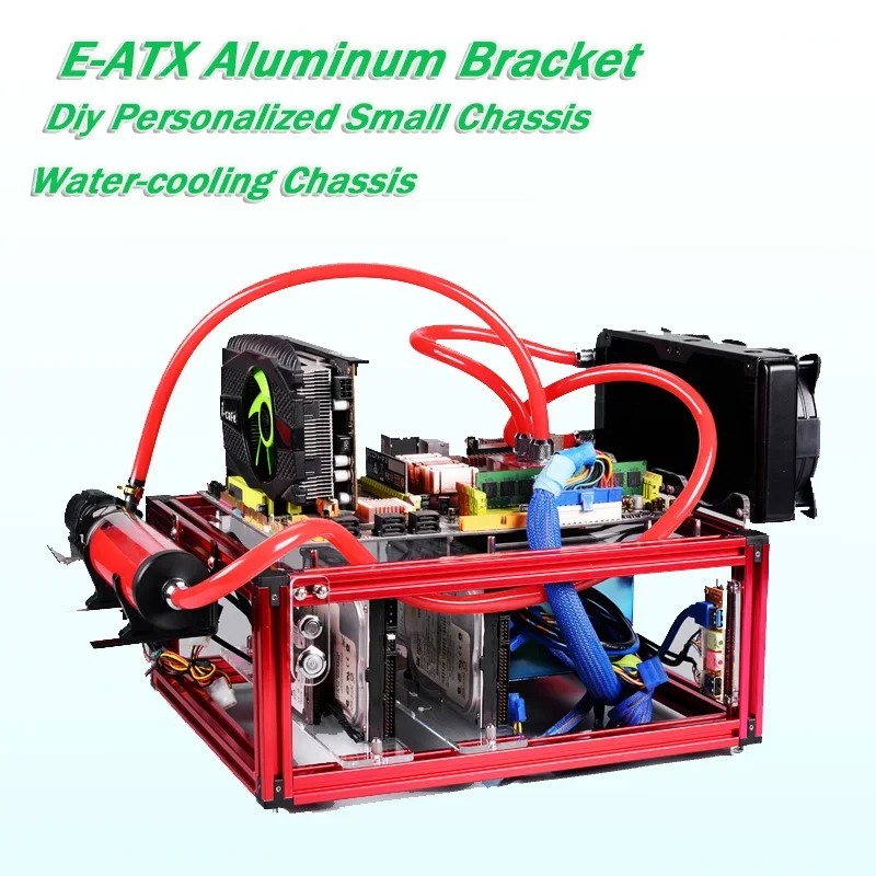 E-ATX Customized M-ATX/ATX/E-ATX Version Open Water Cooler Frame Rack Personalized Small Chassis Stand Aluminum Chassis PC Case