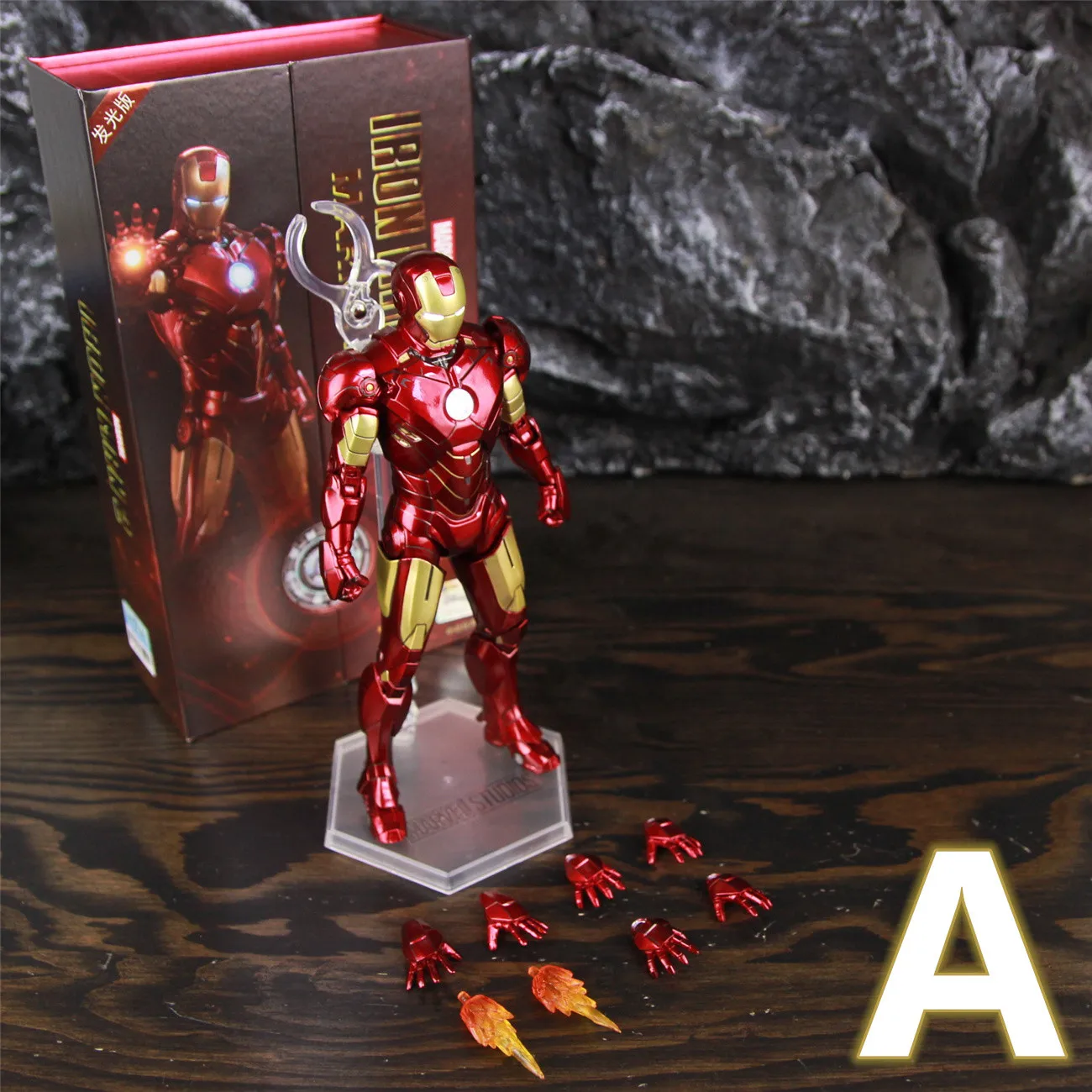 LEDライト付きのクラシックなマーベル,アイアンマン,mk4,マークiv,7