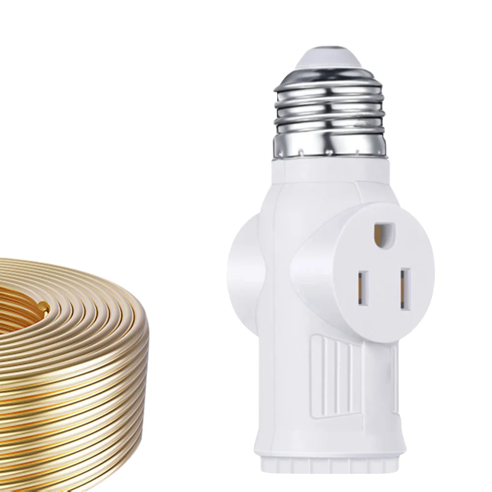 2Pcs Prong Light Socket to Plug Adapter Light Socket Adapter Light Bulb to 2/3 Prong Outlet Adapter Lamp Holder