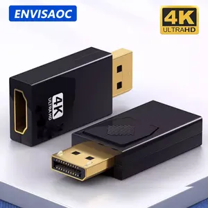 4K DP DisplayPort to HDMI 호환 어댑터 변환기 디스플레이 포트 DP에서 HDMI 호환 HDTV 어댑터 비디오 오디오 PC 노트북 VGA 어댑터에 대한 12 최고의 판매 동축 -110