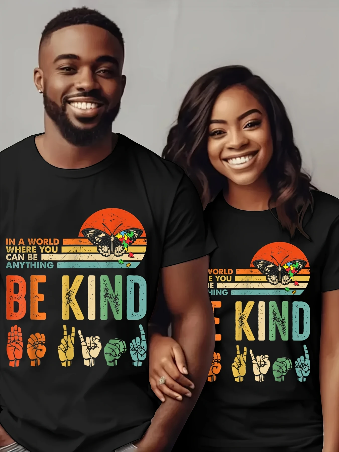 

In A World Where You Can Be Anything Be Kind Autism T-Shirt 100% Cotton O-Neck Short Sleeve Summer Casual Mens T-shirt