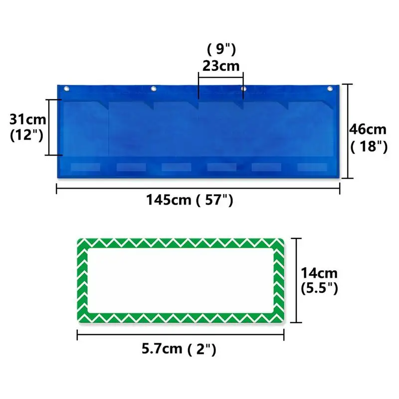 Wall File Organizer For Classroom Horizontal Wall Pocket Charts With Labels School Paper Organizer For Home With 6 Transparent