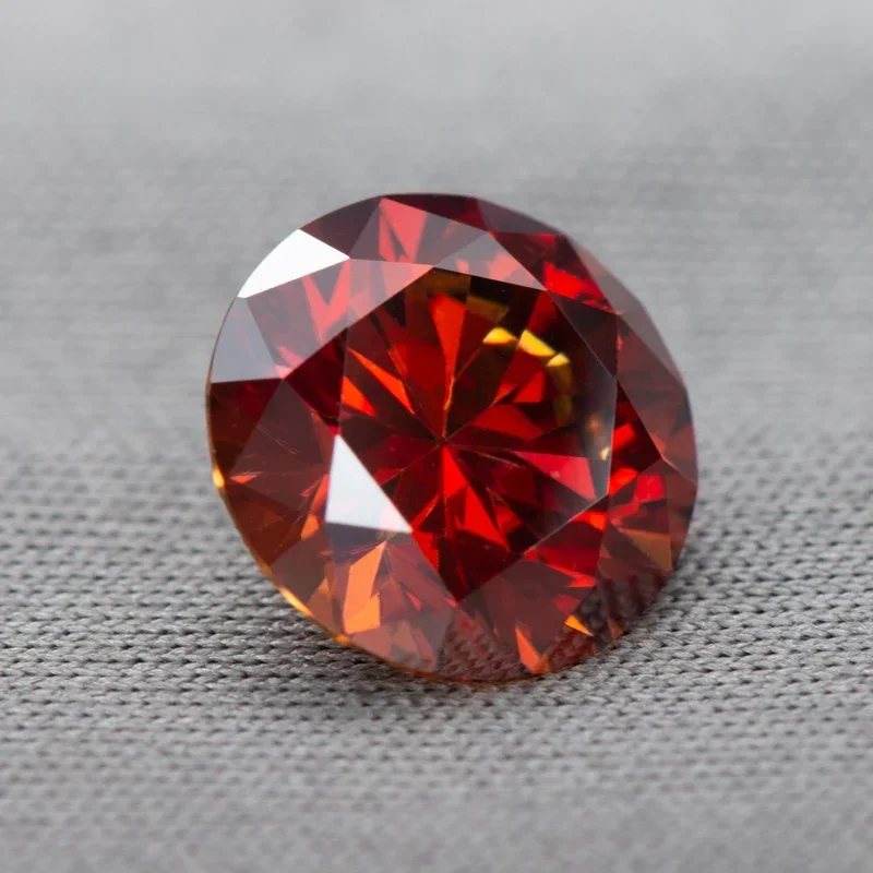 

Moissanites Stone Round Cut Garnet Color 3.0mm-11mm Eight Hearts and Eight Arrows Moissanite Diamonds Gemstones Certificate