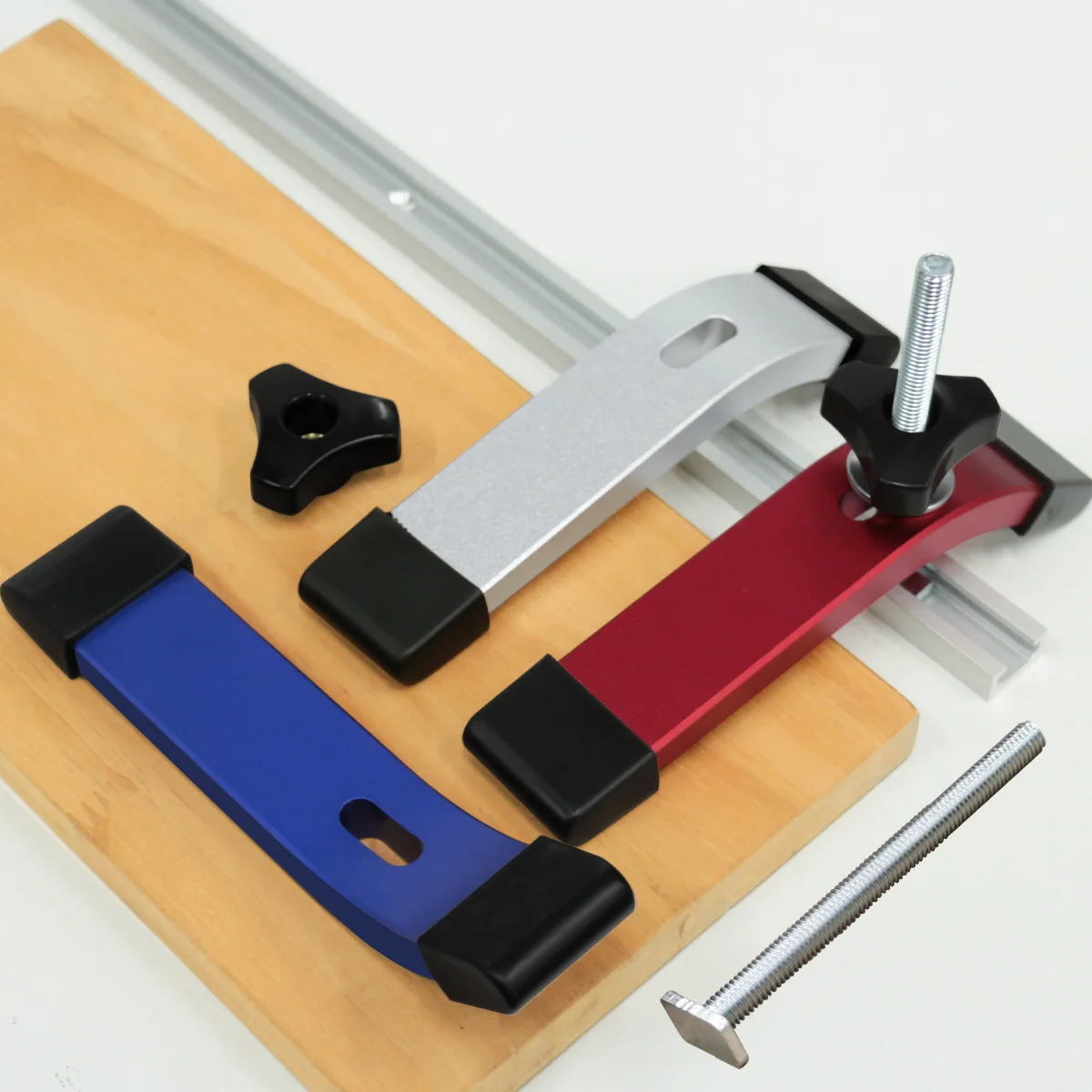 1 Buah Penjepit T-Track Multi-alat untuk Pertukangan Kayu, Penjepit Meja Gergaji, Penjepit Rel T-Track, Penjepit Router dari Paduan Aluminium