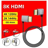 8K 90 degree HDMI 2.1V Cable Cord 8K 60Hz 4K 120Hz 48Gbps EARC ARC HDCP Ultra High Speed HDR for HD TV Laptop Projector PS4 PS5