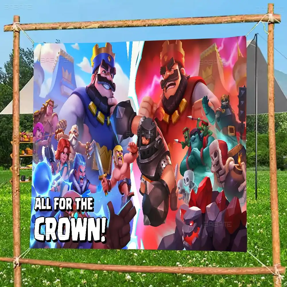 Game C-Clash Royales Creative Pattern Hanging Flag Polyester Printed Banner Hand Pulled Flag