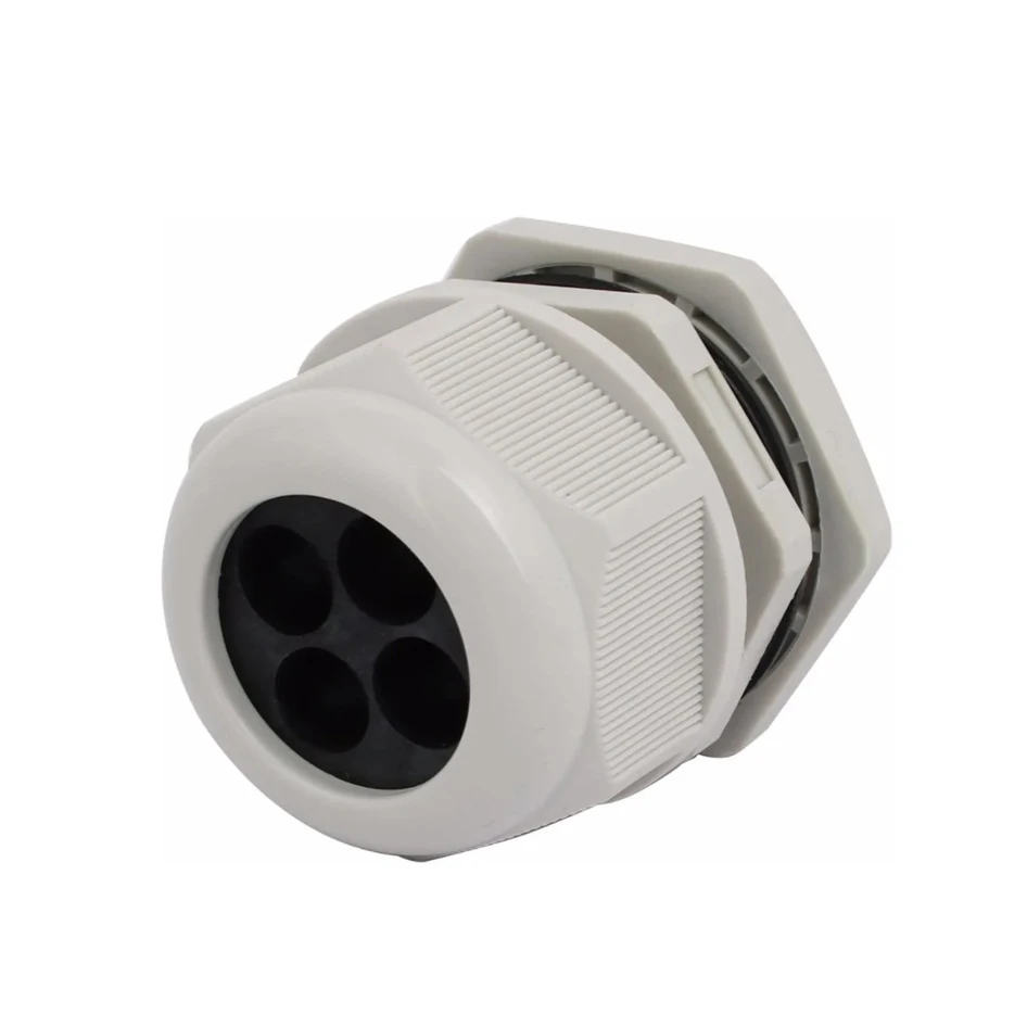 8 Holes White PG21 Size Nylon Multi-holes Insert Plastic Cable Gland