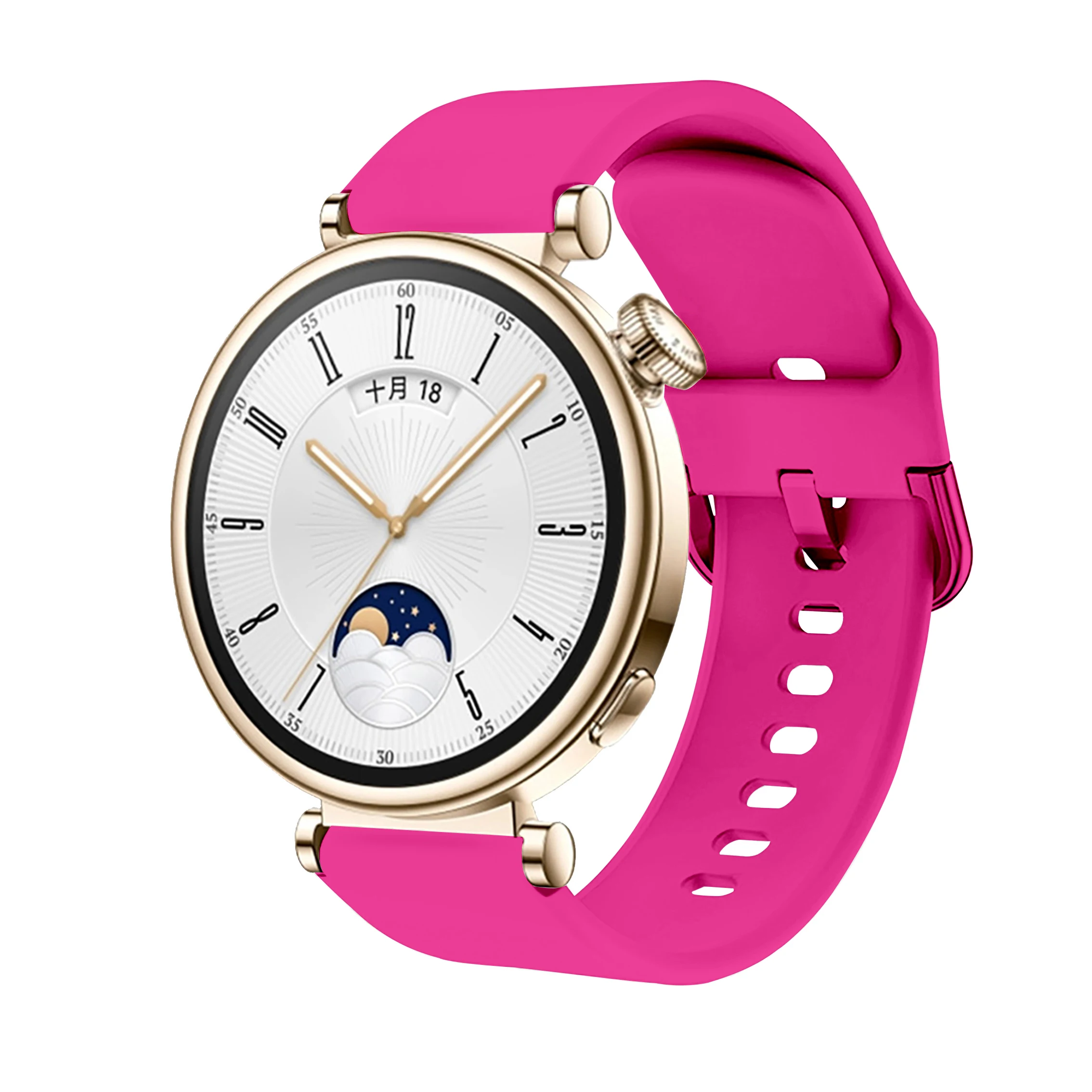 Cinturino universale in silicone da 18 mm per Huawei Watch Gt4 41mm Cinturino in gomma originale per Huawei Gt4 41mm Cinturino con fibbia colorata