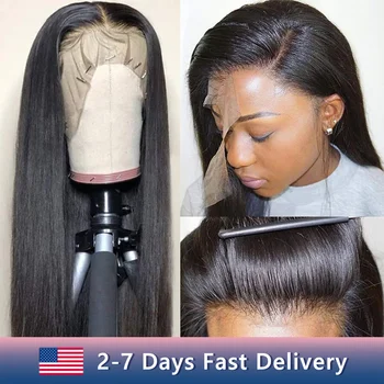 Satışa kadınlar için 100% insan saçı peruk gümrükleme Bling saç 13x6 dantel Frontal peruk doğal renk dantel ön İnsan saç peruk