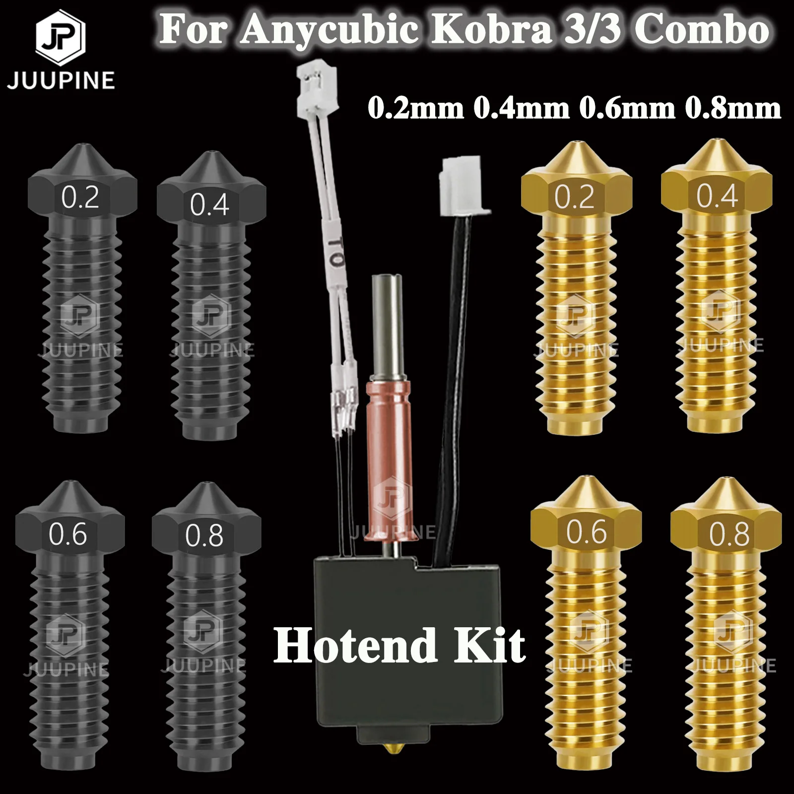 For Anycubic Kobra 3 Hotend Nozzle Thermistor Heating Tube 24v 50w Heater Block For Anycubic Kobra 3 Combo Nozzle Spare Parts