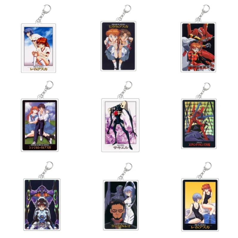 Cute Asuka Ayanami Rei Acrylic Keychain Anime Peripheral Cartoon Backpack Key Pendant Itabag Decoration Goods Gift for Friend