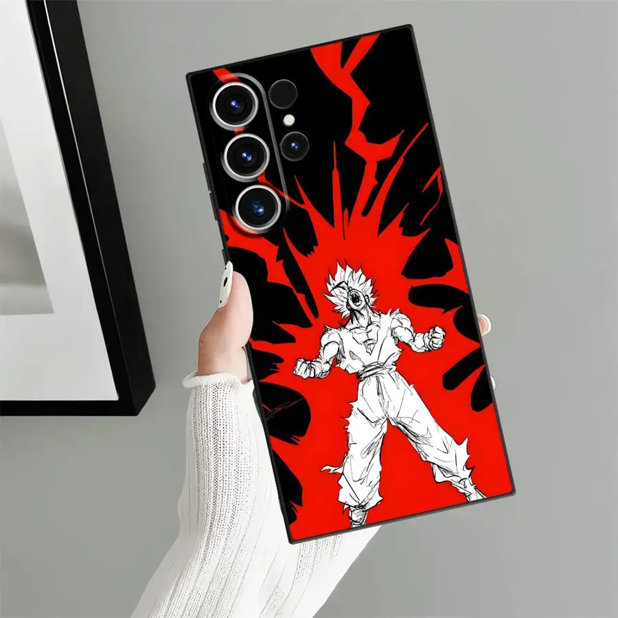 لعبة دراغون بول كارتون جوكو غطاء هاتف ناعم أسود لهاتف سامسونج جالاكسي S24 Plus S23 Ultra S21 FE S25 Edge S20