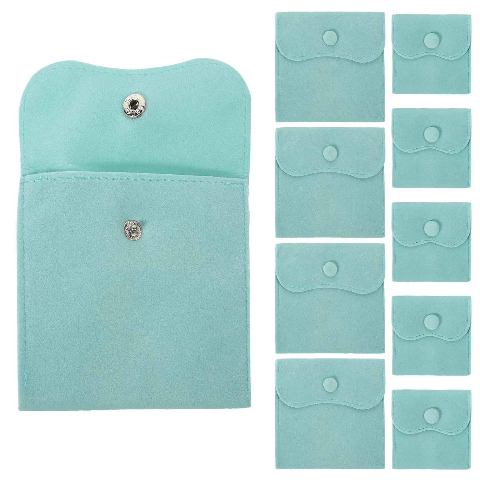 

10pcs Jewelry Pouch Bag Snap Button Lint Earrings Necklaces Storage Organizer Travel Home Dustproof Protection Watch Accessories
