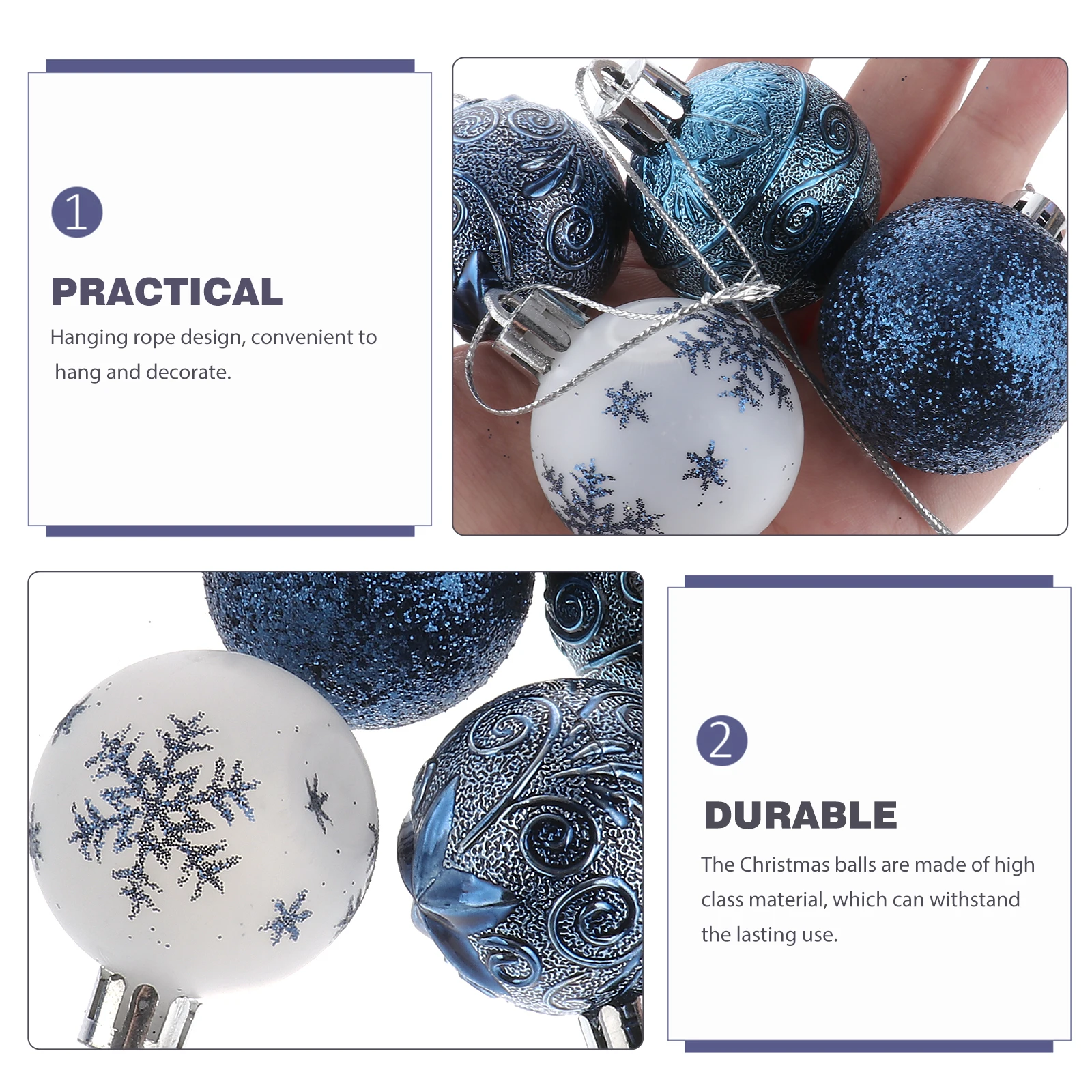 

30 Pcs Christmas Ball Decoration Practical Decorations Ornaments for Tree Wreath Party Plastic Balls