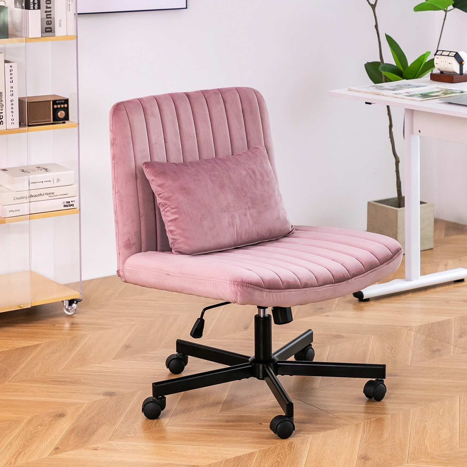 

Comfortable Office Chair with Adjustable Seat Height and Armrests for Computer Desk Office Chair Cross Legged with Wheels