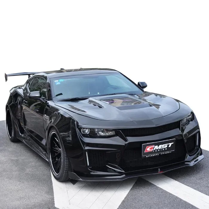 CMST style Body kit for chevrolet Camaro wide flare front bumper carbon fiber front spoiler side skirts for camaro ss bodykit