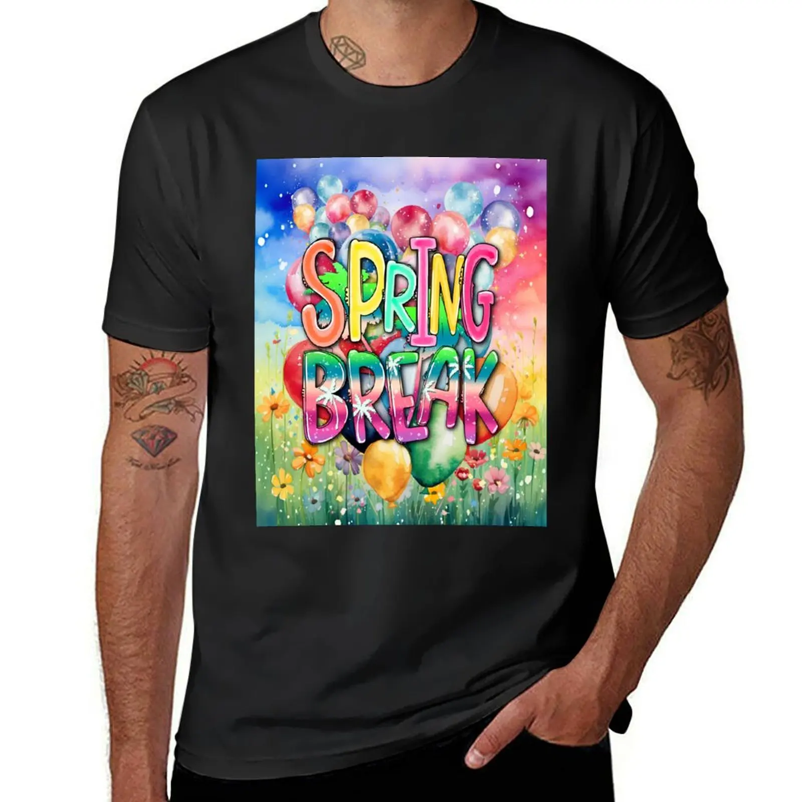 Spring Break Wonderland: Meadow Magic T-Shirt boys animal print oversized t shirt men clothes