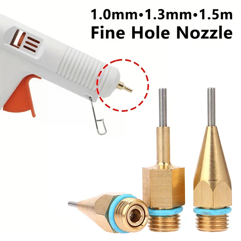 

1/3 шт. Медные насадки для термоклеевого пистолета с защитой от протечек, длинные и короткие, с большим и малым диаметром, для термоклеевых пистолетов