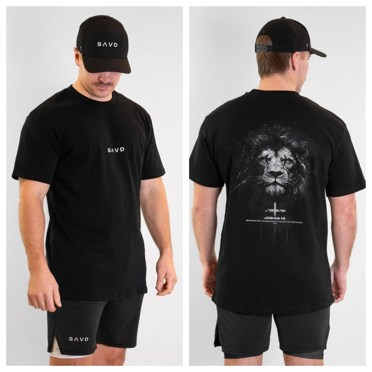New Joshua 1_9 Lion Oversized T-Shirt  _ Perfect for Bodybuilders & Powerlifters