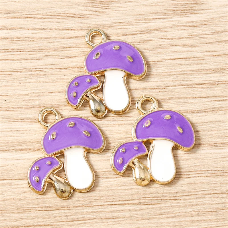 Tusember 20 Stück 18 x 20 mm niedliche Kawaii-Pilz-Anhänger für handgefertigte Ohrringe, Armbänder, Halsketten, DIY-Schmuckherstellungszubehör – Detail 6