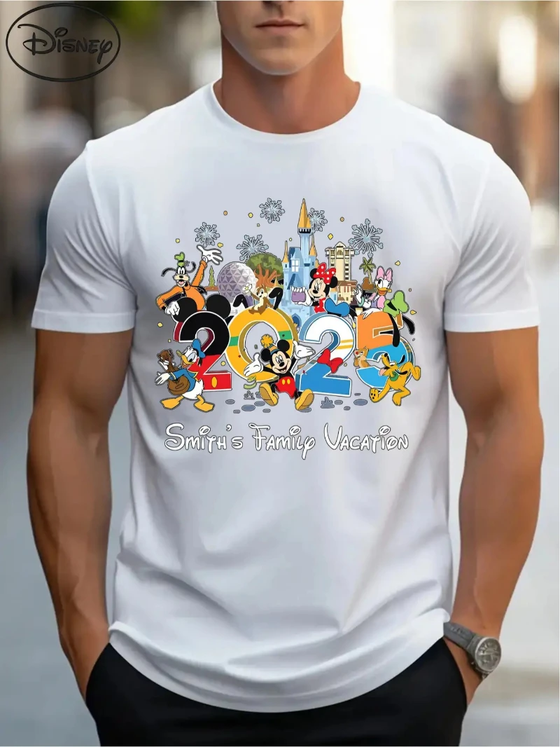 

Футболка Disney Smith Dream Vacation, модная хлопковая мужская футболка с коротким рукавом, удобный топ с круглым вырезом, летняя свободная футболка