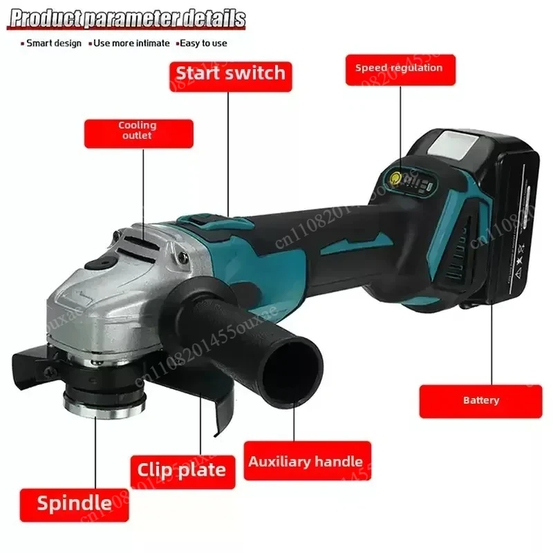 Wireless 18 Volt Brushless Angle Grinder Battery Powered Multi-Functional Cutting Polishing Handheld Power Tool