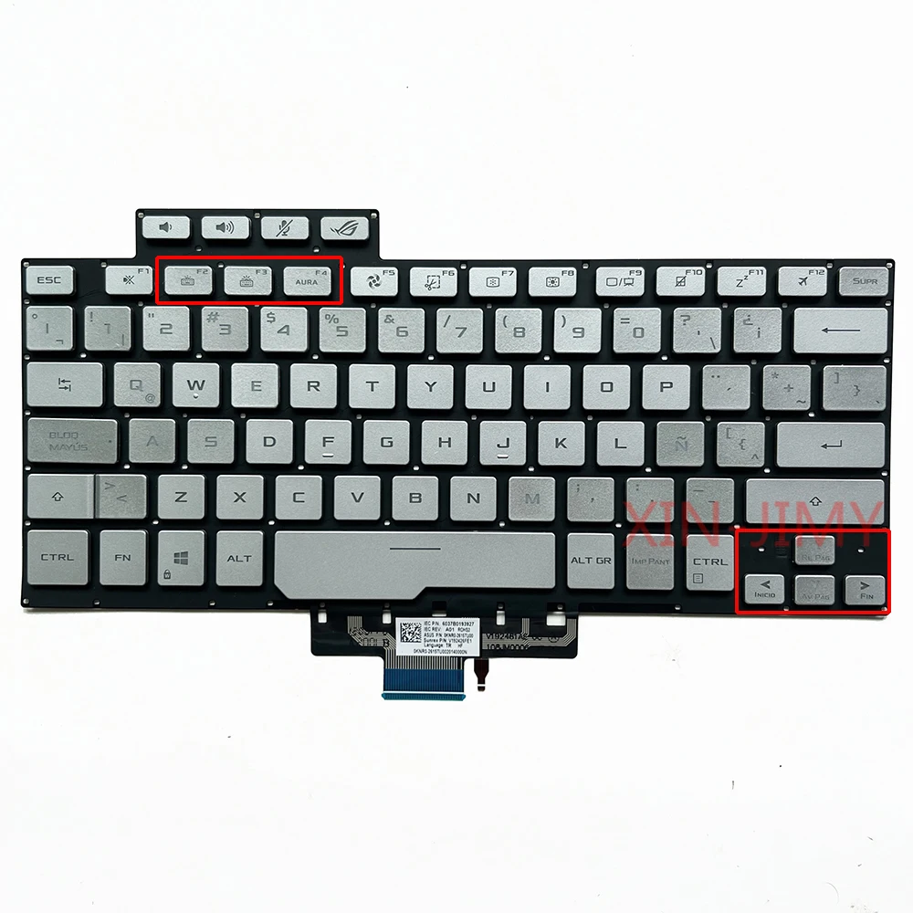 

GA401 Latin Backlit Keyboard For ASUS ROG Zephyrus G14 GA401M GA401Q GA401QM 2021 GA401I GA401IV GA401U V192426JS1 Silver