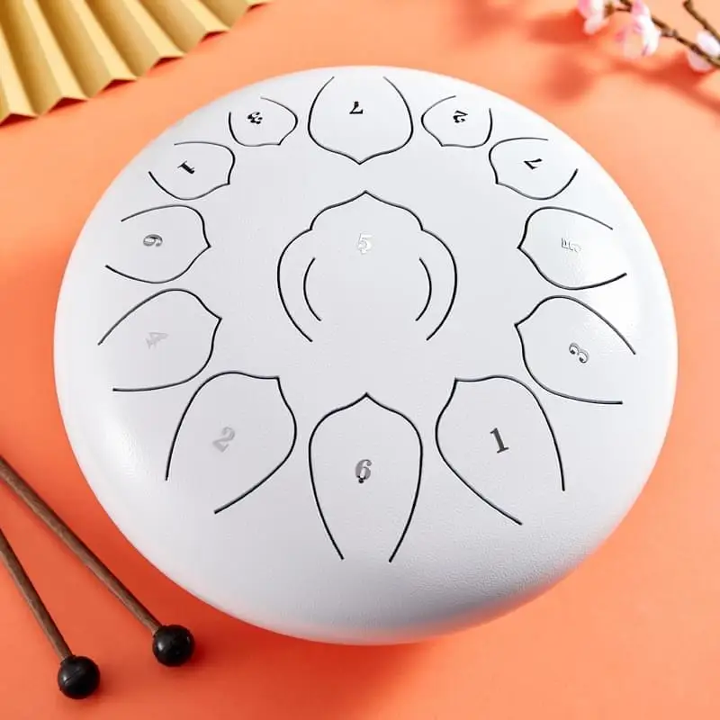 Handpan drum lidah baja paduan 12 inci warna baru 13 catatan kustomisasi khusus