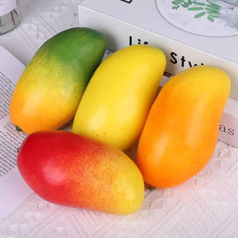Realistische mango's voor restaurant tafeldecoratie decoratieve faux fruit voor supermarkt fotografie rekwisieten 4 stk/partij