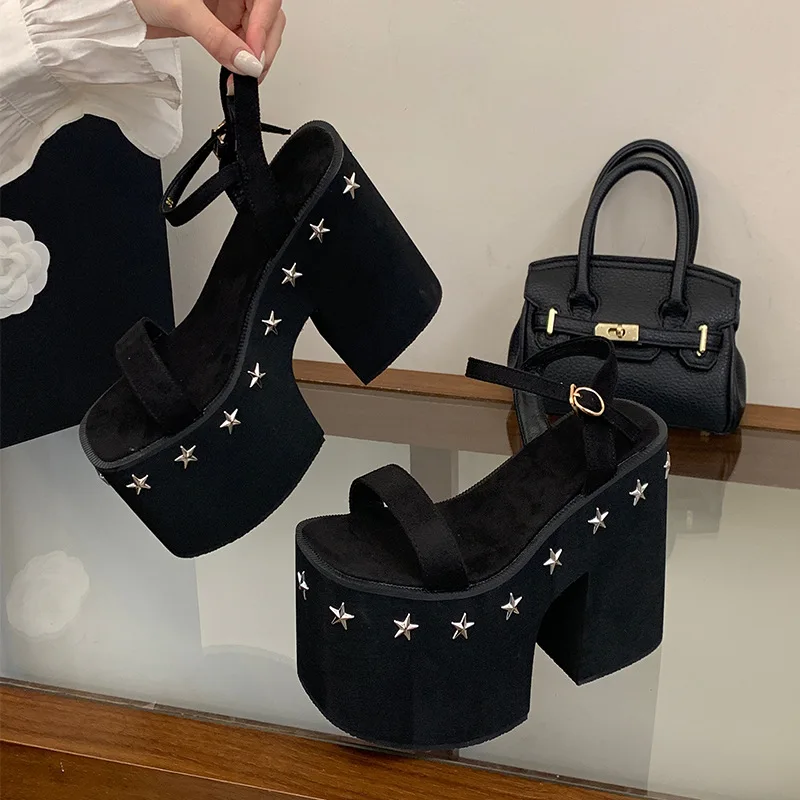 13cm Ultra-high Heel Thick Sole Sandals Summer Wedge Heel Height Increasing Sandals Women's Platform Sandals Sandalias De Mujer