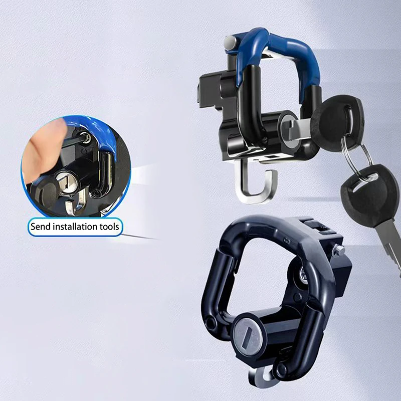 【Verrous de sécurité antivol pour casque de vélo, verrou de casque de moto avec 2 clés et outil d'installation, accessoires de moto】