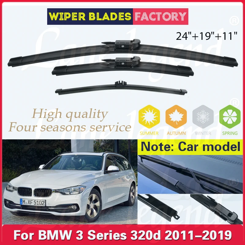 

For BMW 3 Series 320d 330d 335d 316d 318d 320i 328i Touring Estate F31 2011 - 2019 Wiper Front Rear Wiper Blades Windscreen 2018