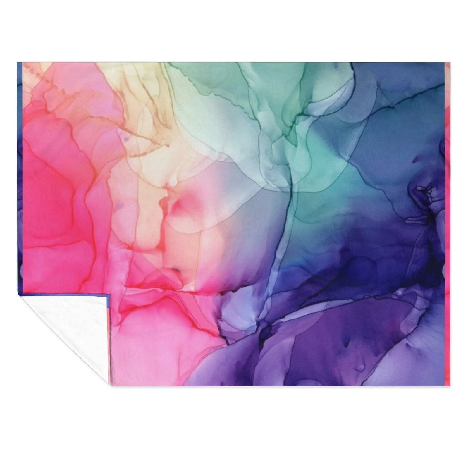 

Colorful Rainbow Flowing Abstract Vertical Painting Throw Blanket Flannels Single Bed Blankets
