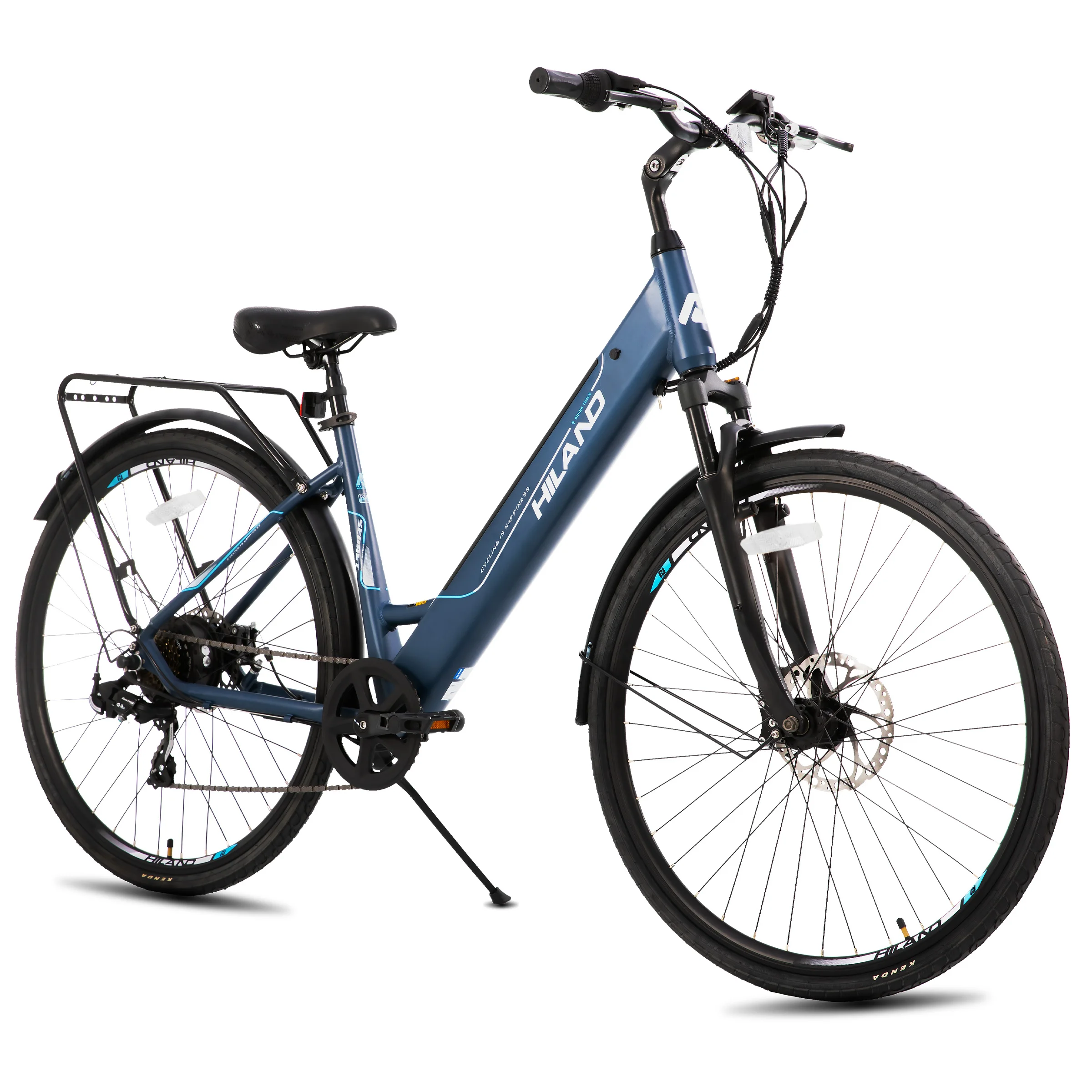 HILAND electric road bike, detachable lithium battery, commuting electric bike, Including shelves, 250W, with LCD display