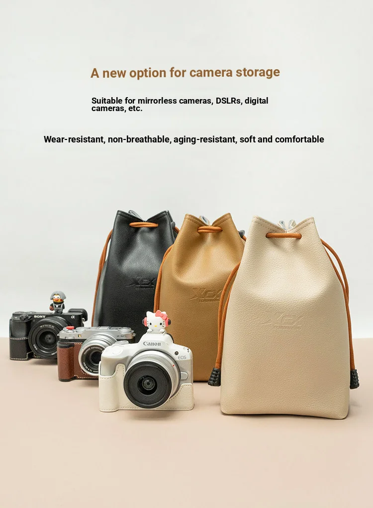Camera Bag for Canon R50 Fujifilm X-T30 Nikon Z30 Sony ZV-E10 Instant Mini 13 CCD Ca Mirrorless DSLR Digital Lens Bag