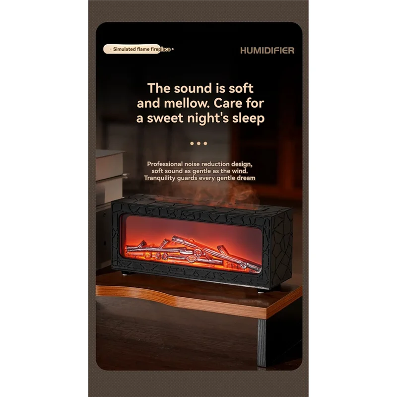 -ESTR Mini لموزعات الزيوت العطرية مع جهاز تحكم عن بعد لمرطب الموقد يتميز لهب النار 7 ألوان خفيفة