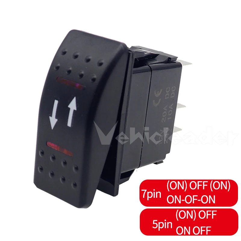 12v/24v Marine Rocker switch SPST/ON OFF, DPDT/(ON) OFF (ON) Waterpoof Red Led Light Bar for car Boat ARB Rocker Toggle Switch