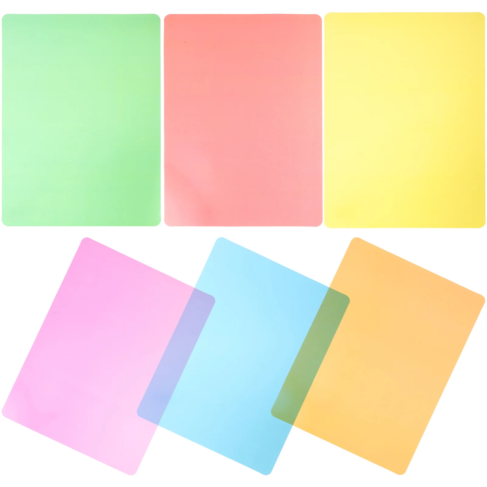 6 Stück A4-Lesezeichenstreifen aus PET-PVC-Kunststoff, leuchtende Farben, Lese-Tracking-Guides für Kinder, Studenten, Legasthenie-Werkzeuge