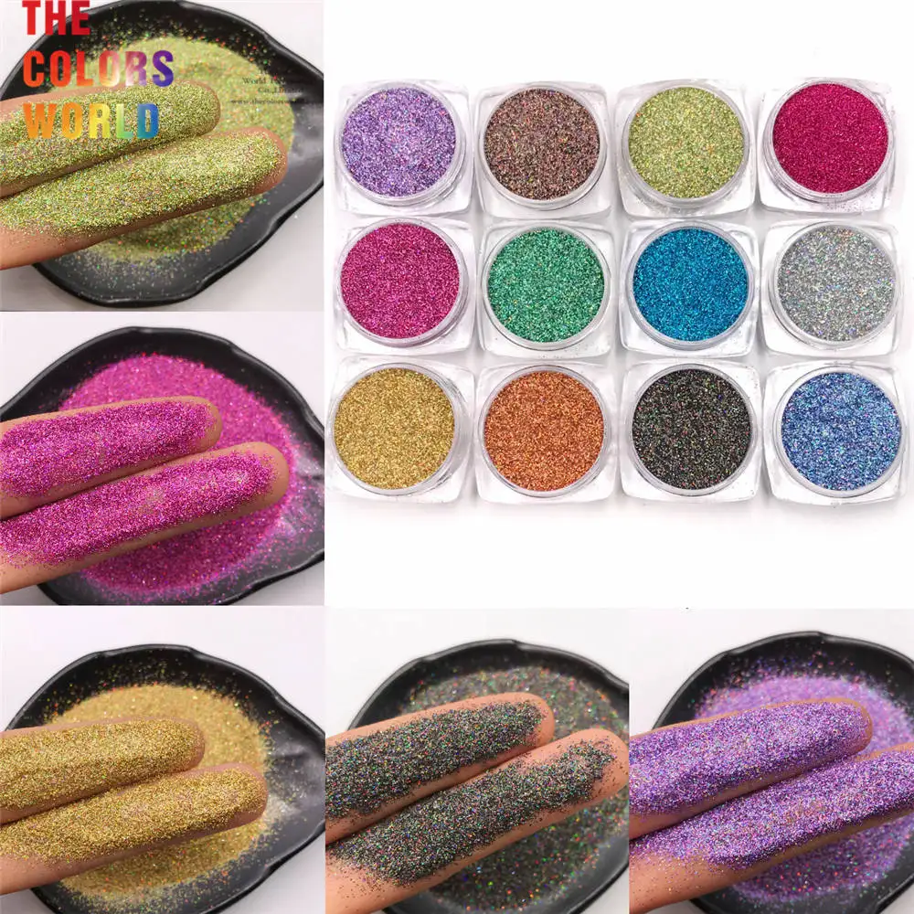 TCT-856 Sustainable Glitter For Cosmetics Biodegradable Holographic Sparkle Glitter Nail Art Lip Topper Highlighter Body Sparkle