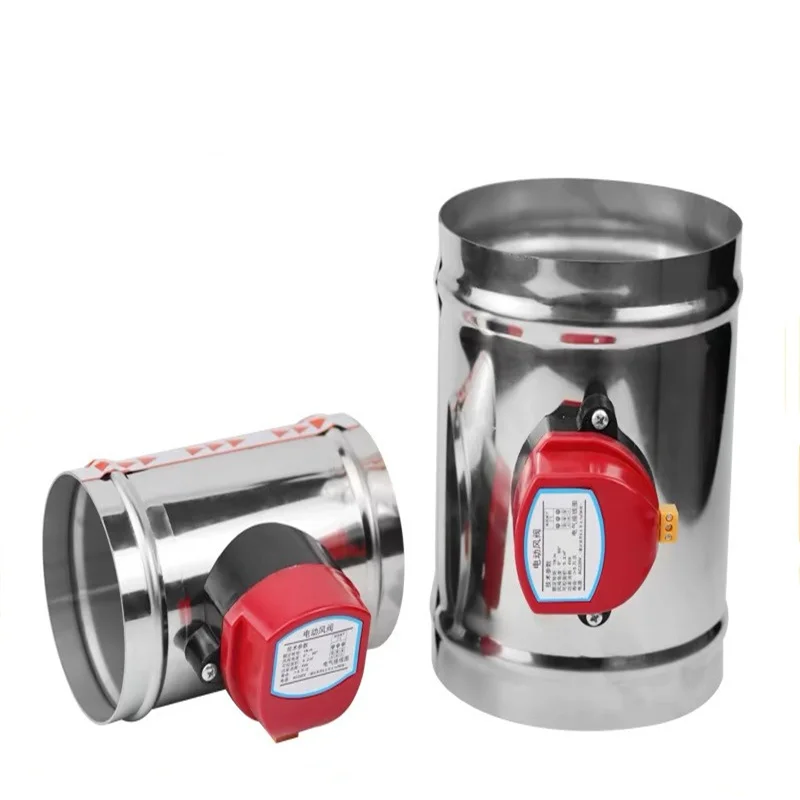 

220 В/12 В/24 В из нержавеющей стали 201 моторизованный электромагнитный клапан заслонки 4/5/6/8 дюймов вентиляционное отверстие воздуховода 63/76/80/100/125/150/200/250 мм