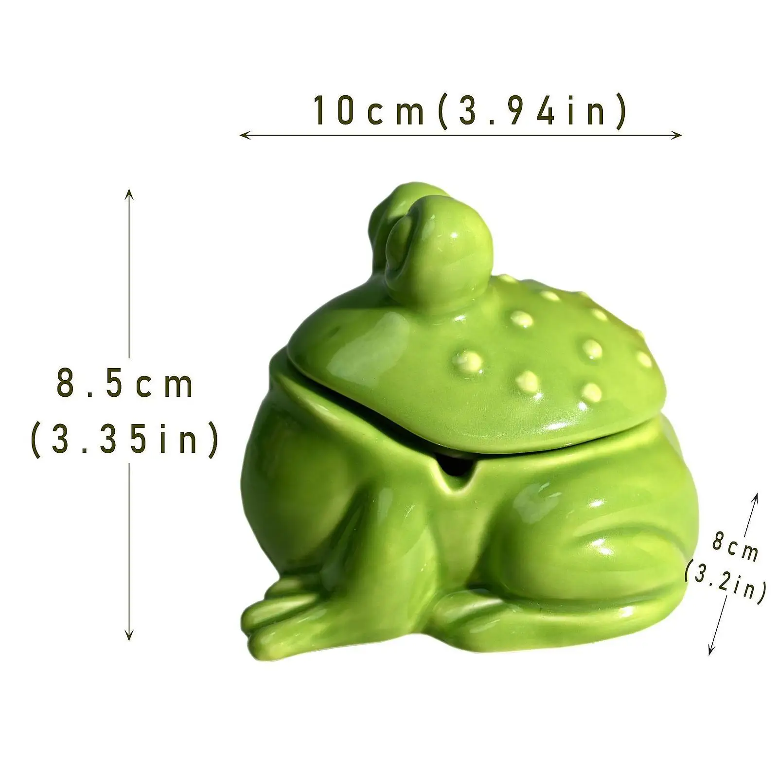 Frog Statue Ceramic Desktop Figurine Miniature Dollhouse Accent for Living Room or Office Decor