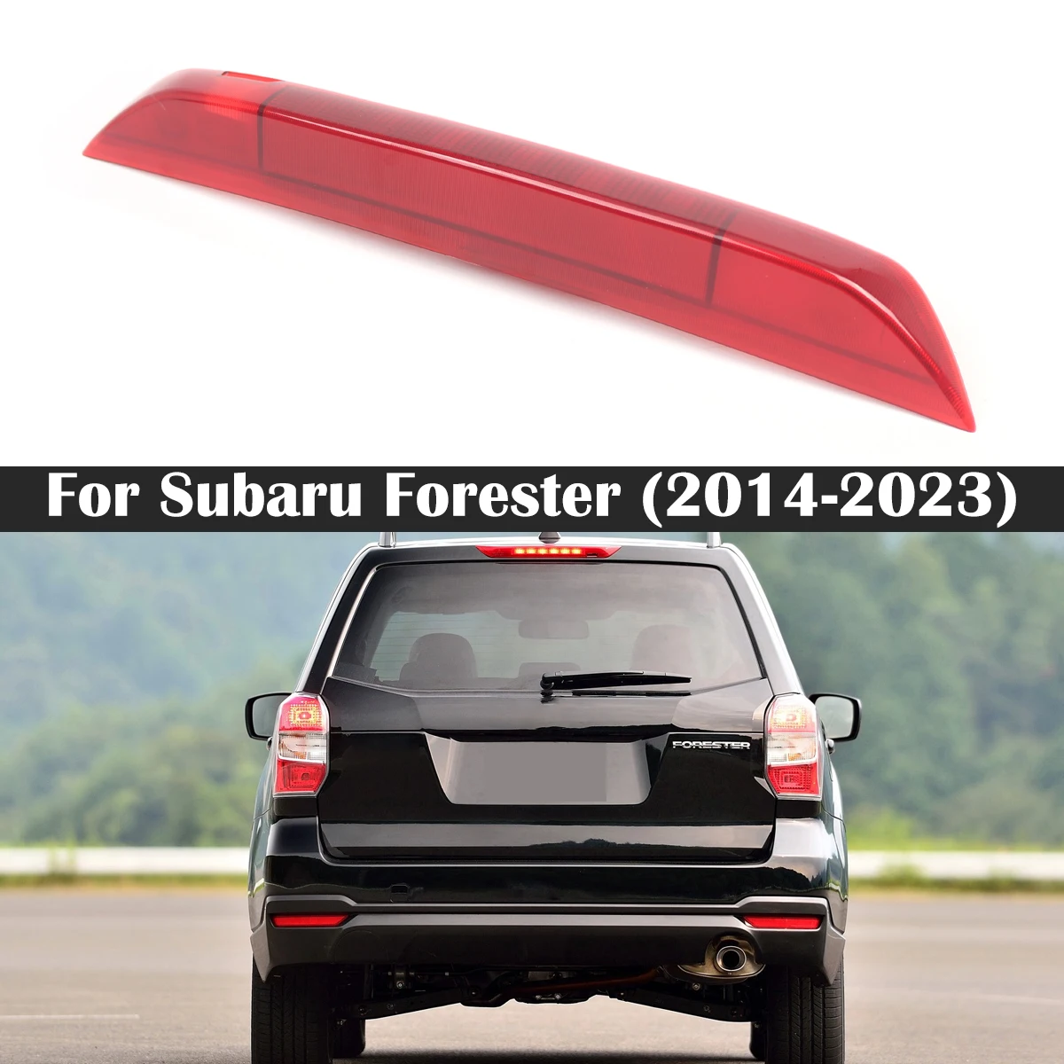 High Mount LED Rear 3RD Brake Light Tail Stop Lamp 84751SG000 Red Lens For Subaru Forester 2014-2023 Without Rear Spoiler